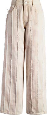 Mistress Rocks Dusty Frayed Wide Leg Jeans