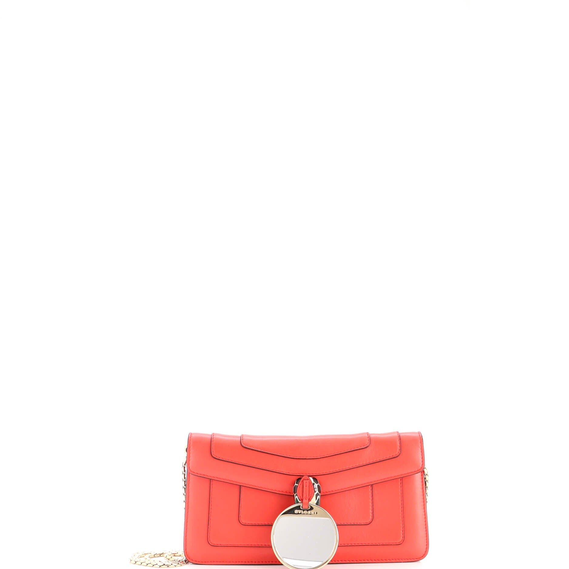 Serpenti Forever Chain Clutch Leather, Alternate, color, Red
