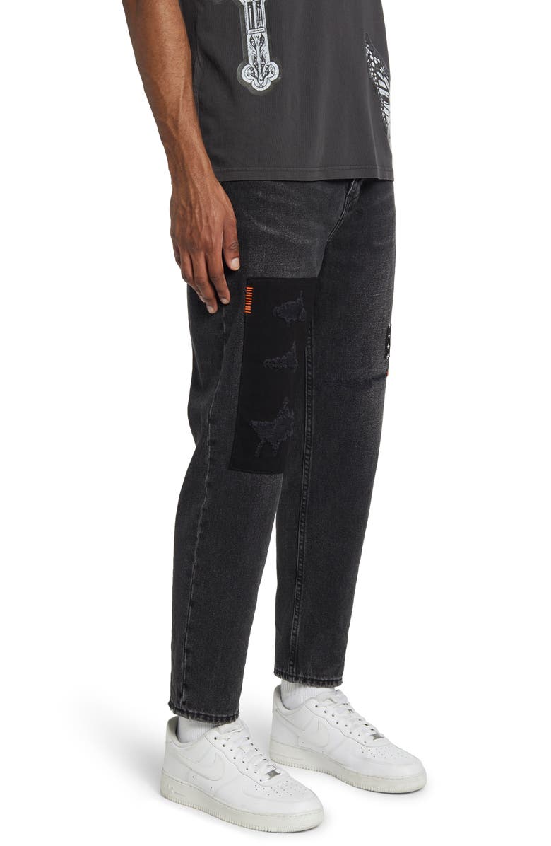 Ksubi Bullet Chop Copy Paste Trashed Straight Leg Jeans, Alternate, color, 