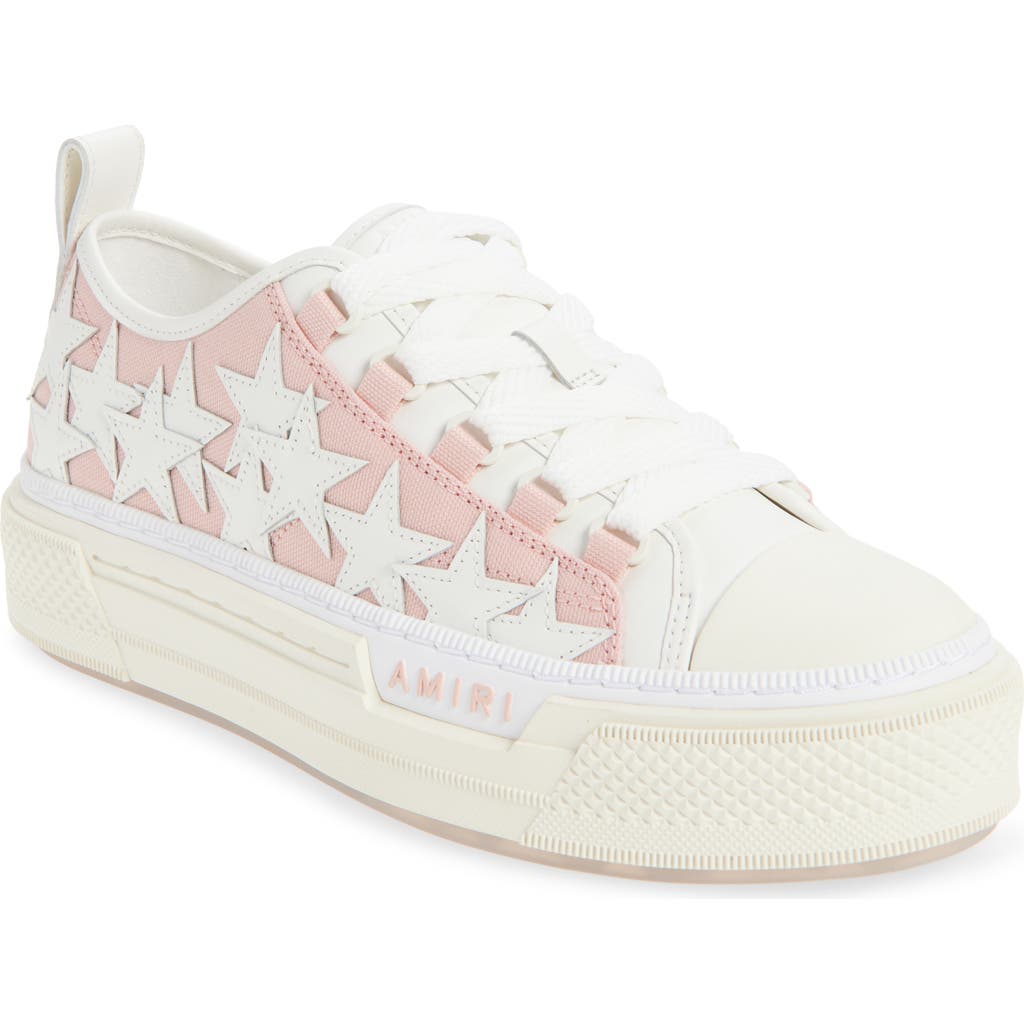 Amiri Stars Low-top Canvas Platform Sneakers In Silver