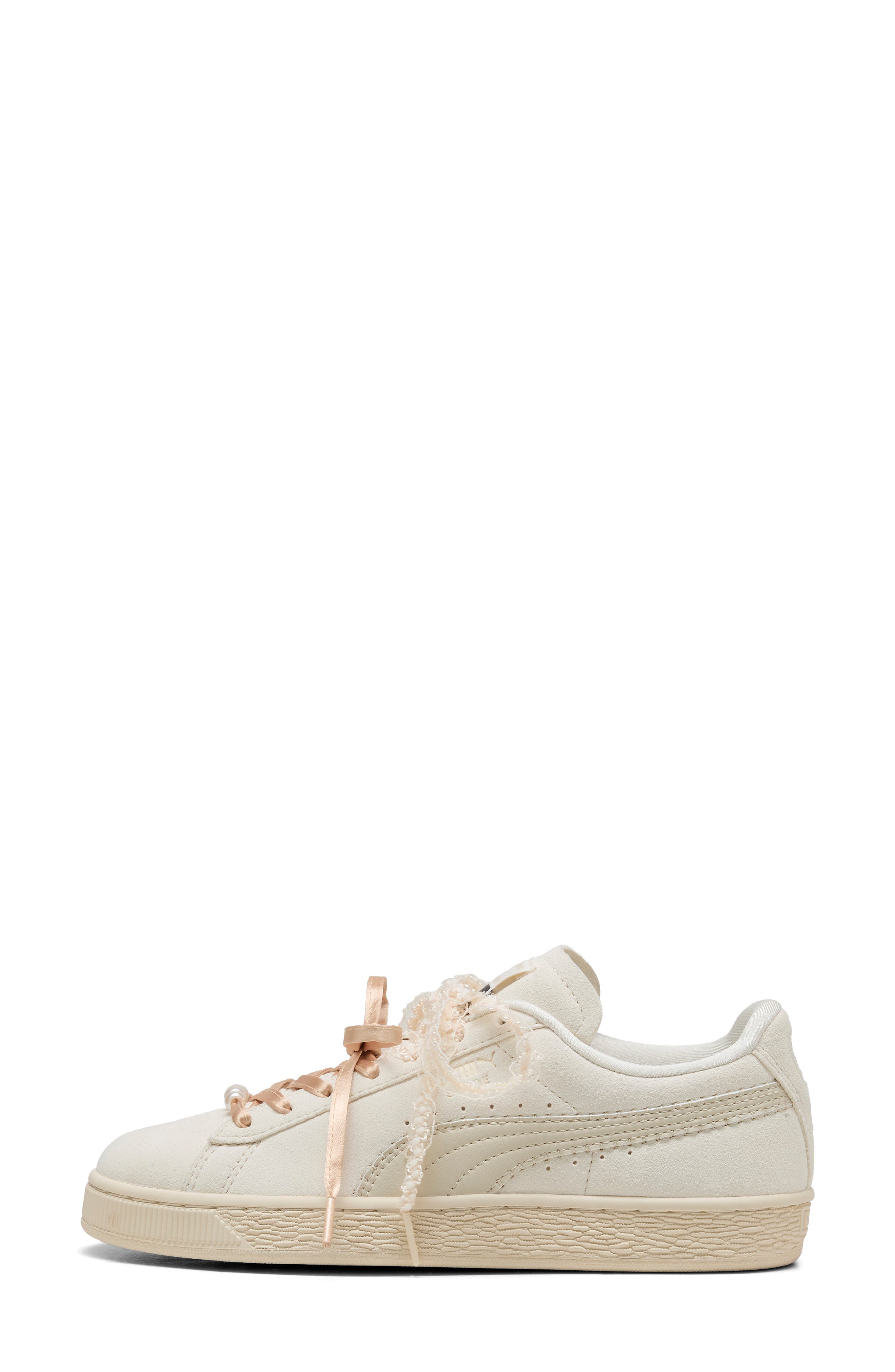 Suede Bloom Sneaker, Alternate, color, FROSTED IVORY/ SILVER FOG