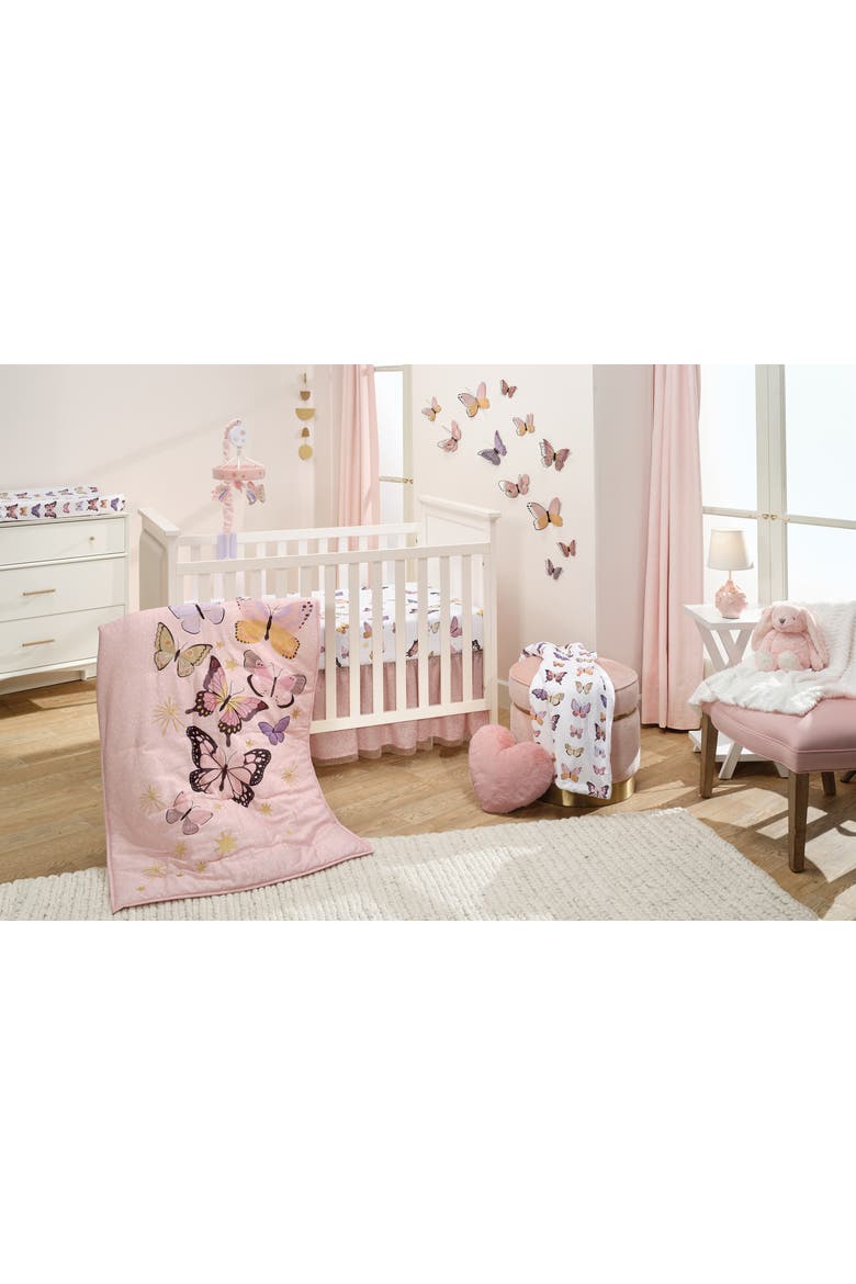 Butterfly Dreams Soft/Cozy Fleece Changing Pad Cover, Alternate, color, White