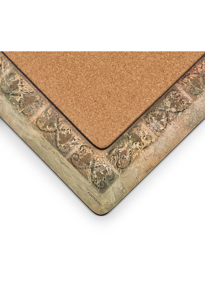 Tuscan Palette Set of 4 Cork Back Placemats, Alternate, color, Beige