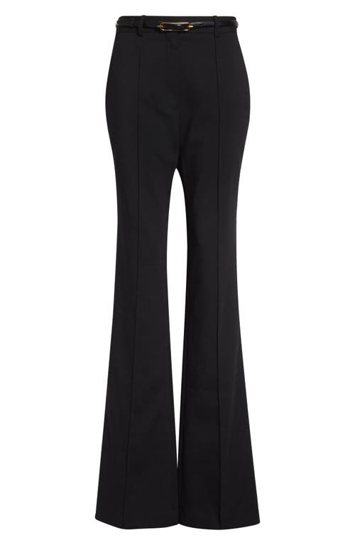 Veronica Beard Gracie Stretch Wool Flare Leg Pants In Black