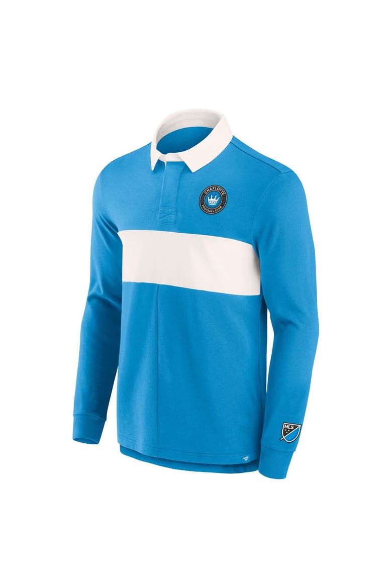 Men's Fanatics Branded Blue Charlotte FC Penalty Kick Long Sleeve Polo, Alternate, color, Blue