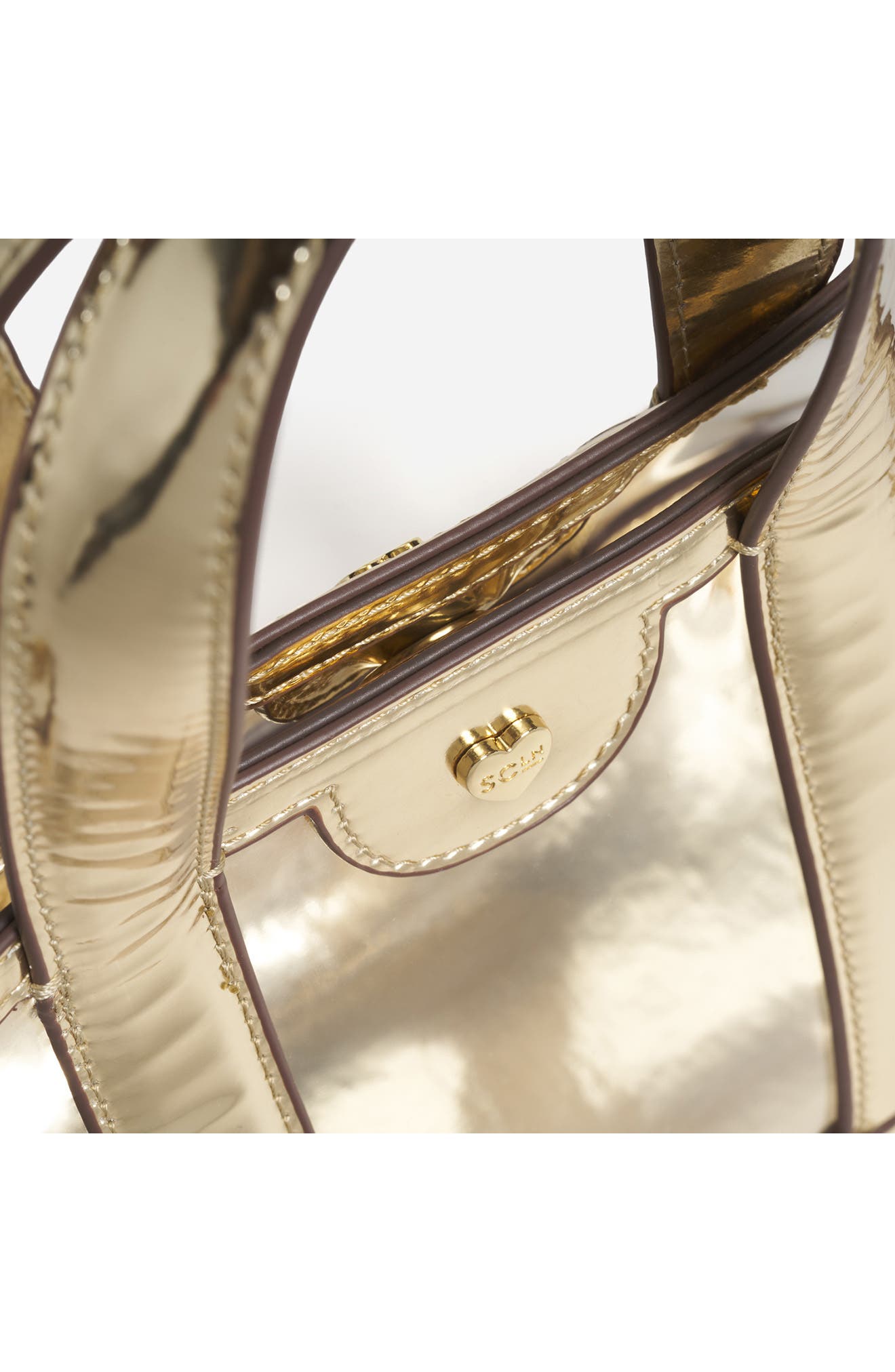 Stoney Clover Lane Mini Metallic Clear Vinyl Tote, Alternate, color, Gold Metallic