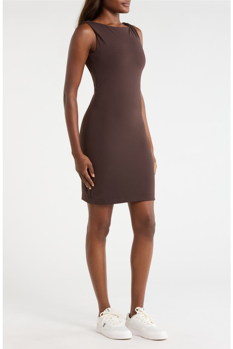 Ruched Sculpt Sleeveless Minidress, Alternate, color, JAVA