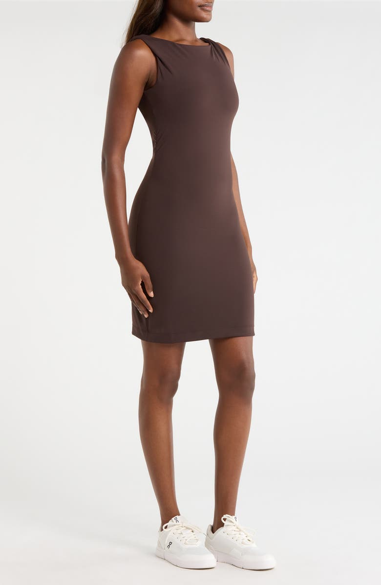 MPG Ruched Sculpt Sleeveless Minidress, Alternate, color, Java