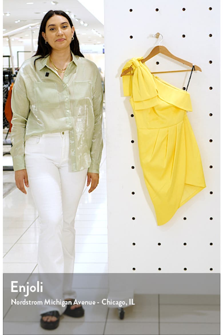 Bow One-Shoulder Satin Dress video