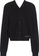 Alexander Wang Continuous Placket Crop Wool Blend Cardigan