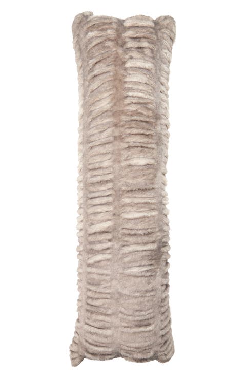 Ruched Faux Fur Pillow