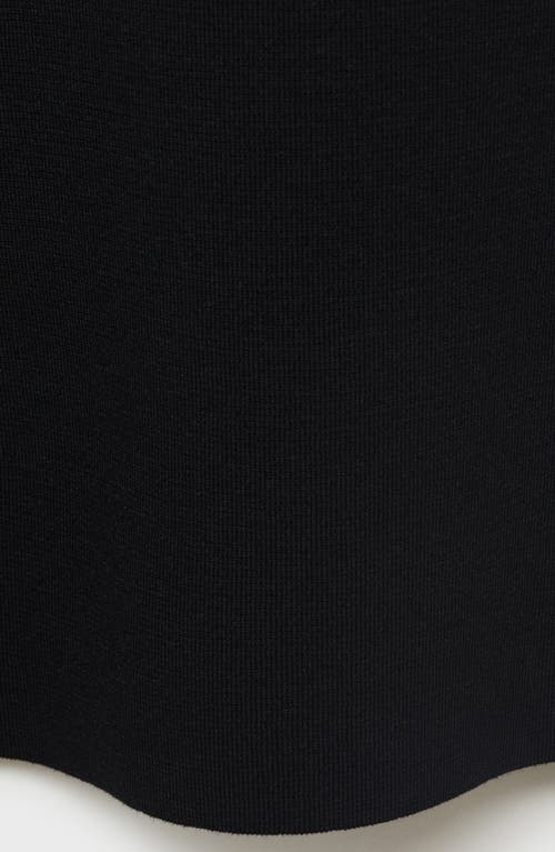 Mango Asymmetrical Knitted Dress With Strap In Black