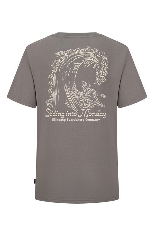 Billabong Kids' Monday Cotton Graphic T-shirt In Gray