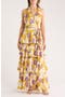 Floral Sleeveless Tiered Maxi Dress