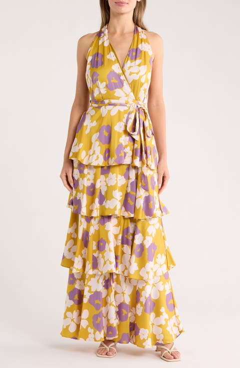 Floral Sleeveless Tiered Maxi Dress