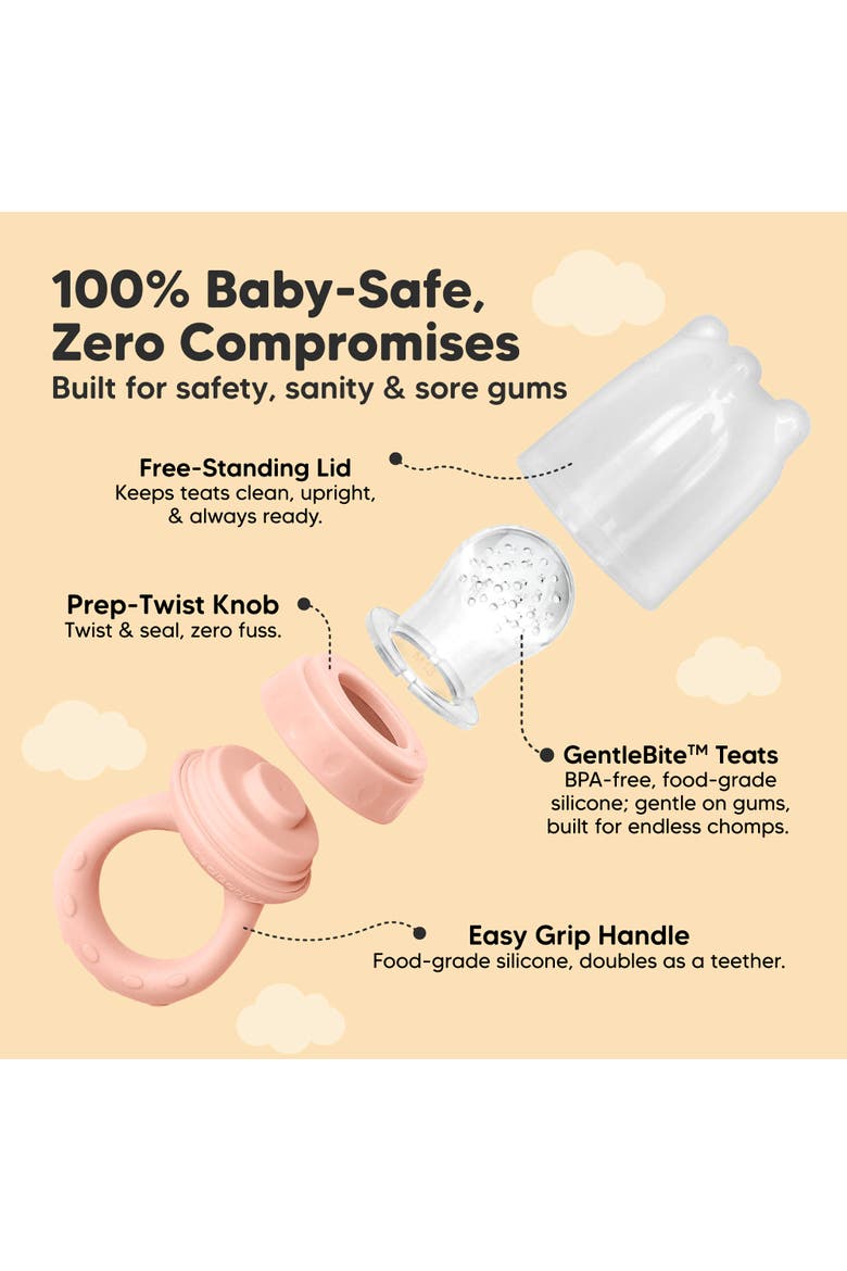 2-Pack Lil' Prep Baby Food Feeders, Alternate, color, Mist Rose