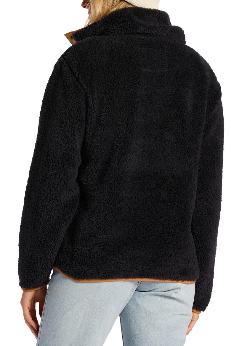 Switchback Textured Fleece Pullover, Alternate, color, BLACK SANDS