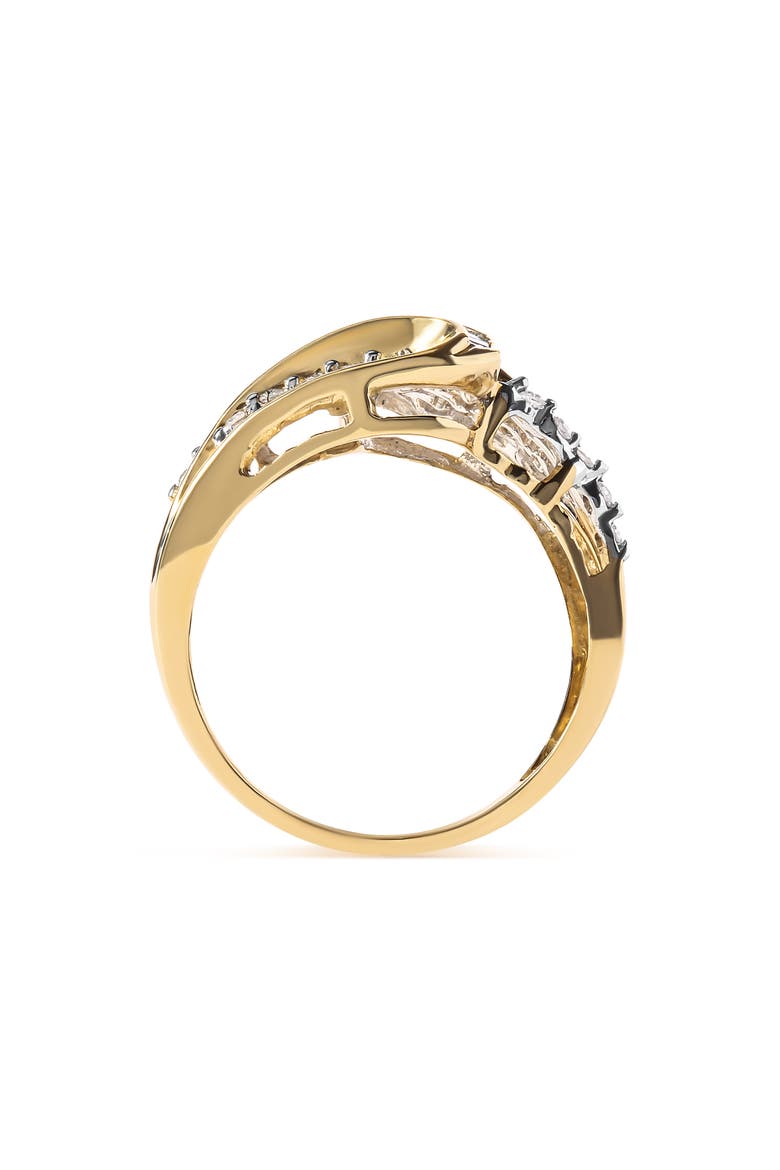 10K Yellow Gold 1/2 Cttw Diamond Open Space Bypass Ring, Alternate, color, Yellow