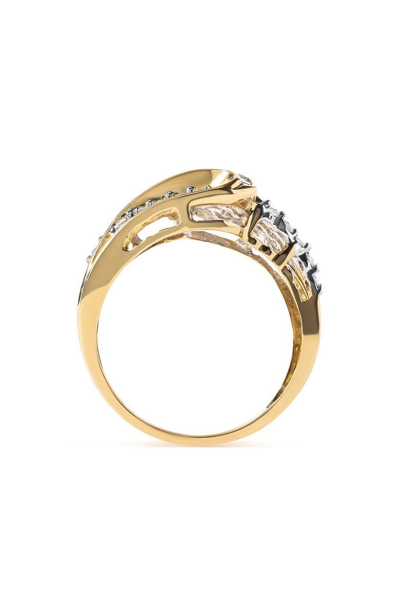 Haus of Brilliance 10K Yellow Gold 1/2 Cttw Diamond Open Space Bypass Ring, Alternate, color, Yellow