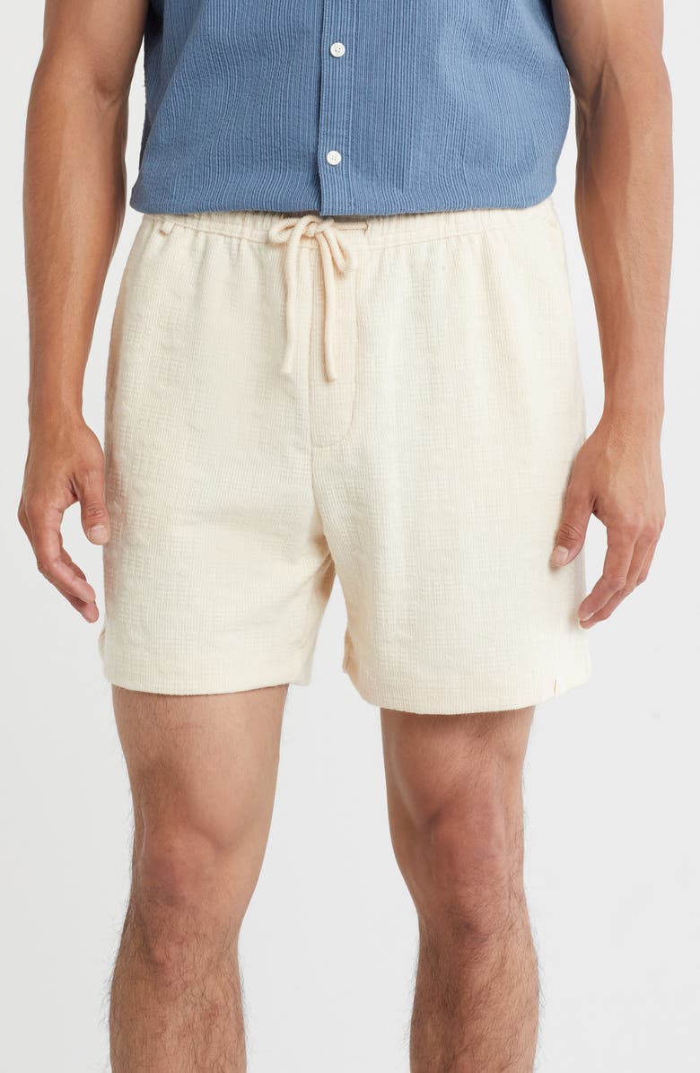 DENIM AND FLOWER Woven Pull-On Shorts, Main, color, Cream