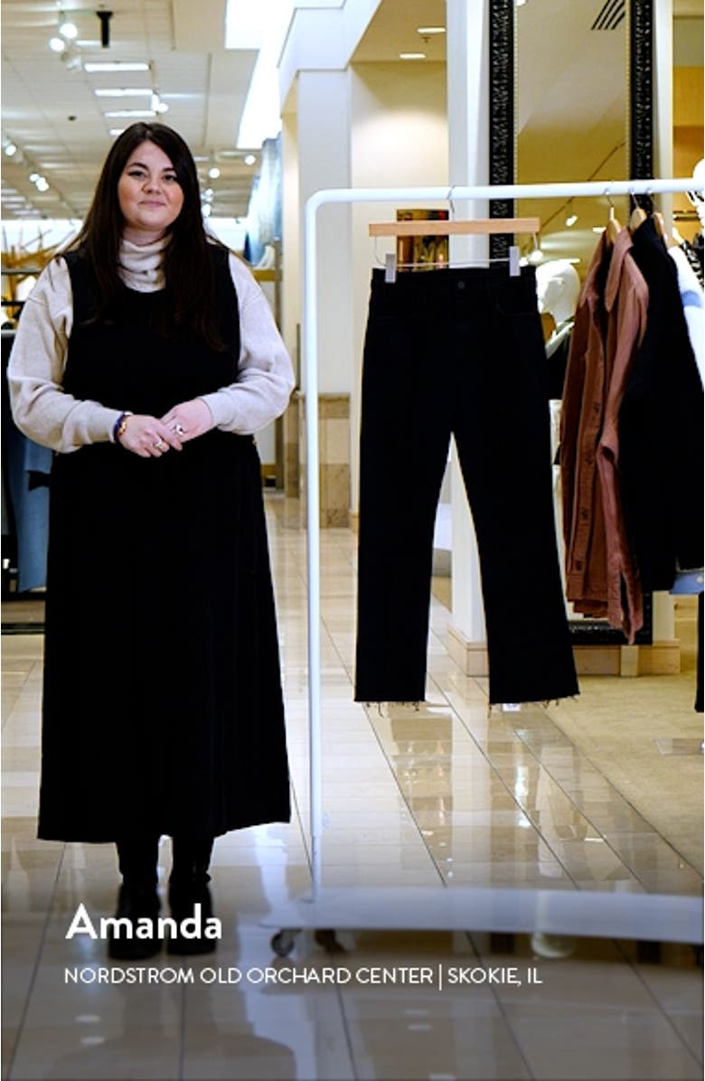 Lil' Hustler High Waist Frayed Hem Ankle Bootcut Jeans, sales video thumbnail