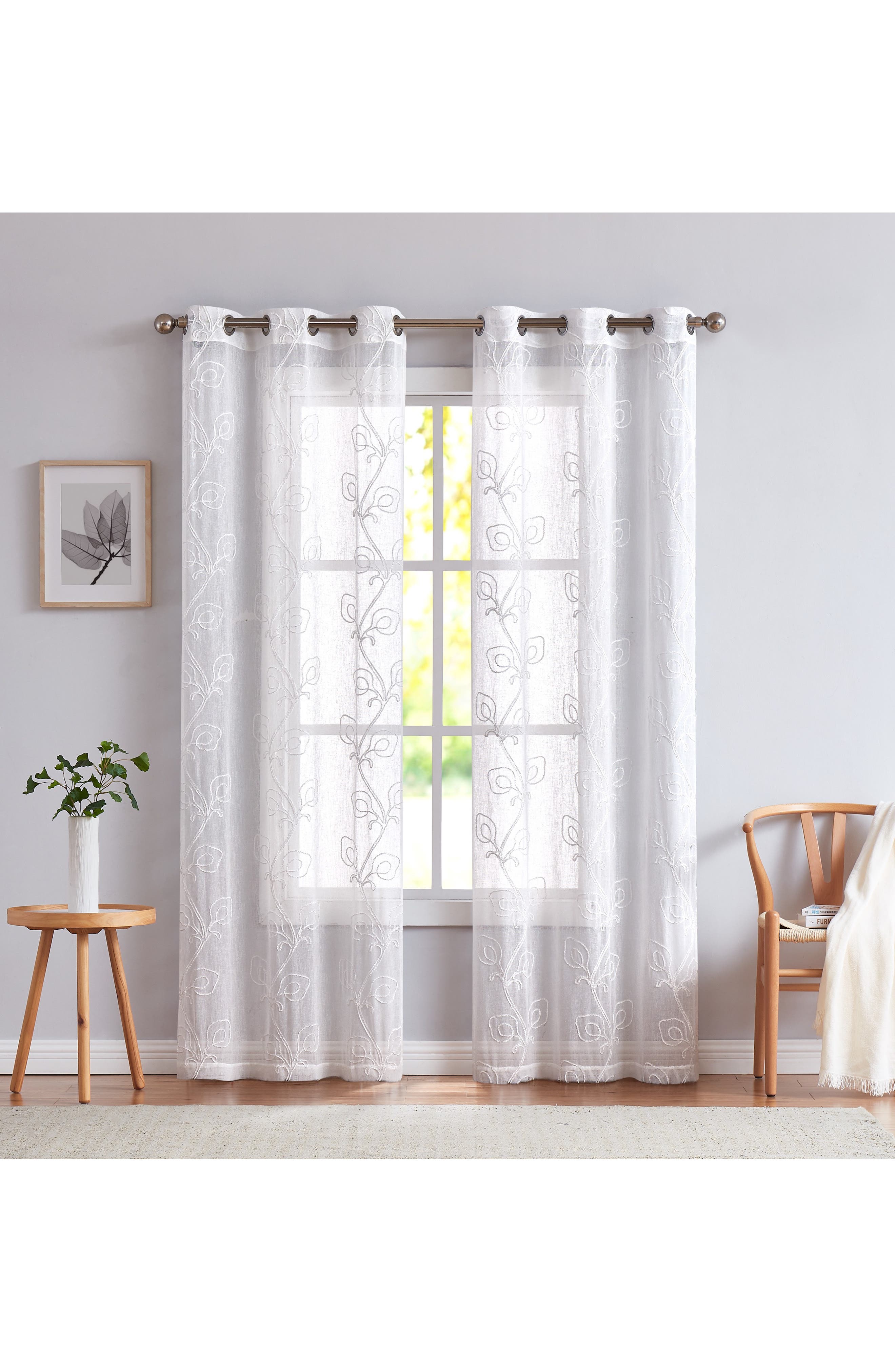 DAINTY HOME Stella Set of 2 Sheer Panel Curtains