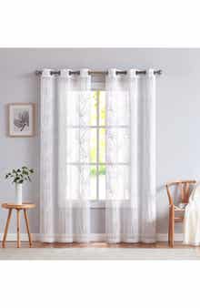 DAINTY HOME Stella Set of 2 Sheer Panel Curtains