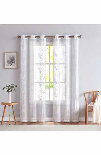 DAINTY HOME Stella Set of 2 Sheer Panel Curtains