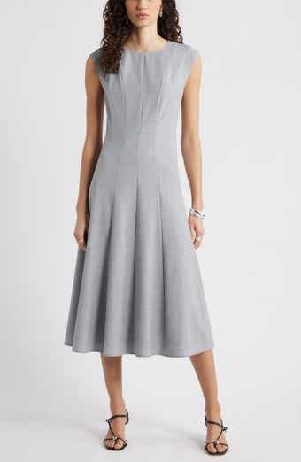 Nordstrom Seamed Wool Blend Midi Dress