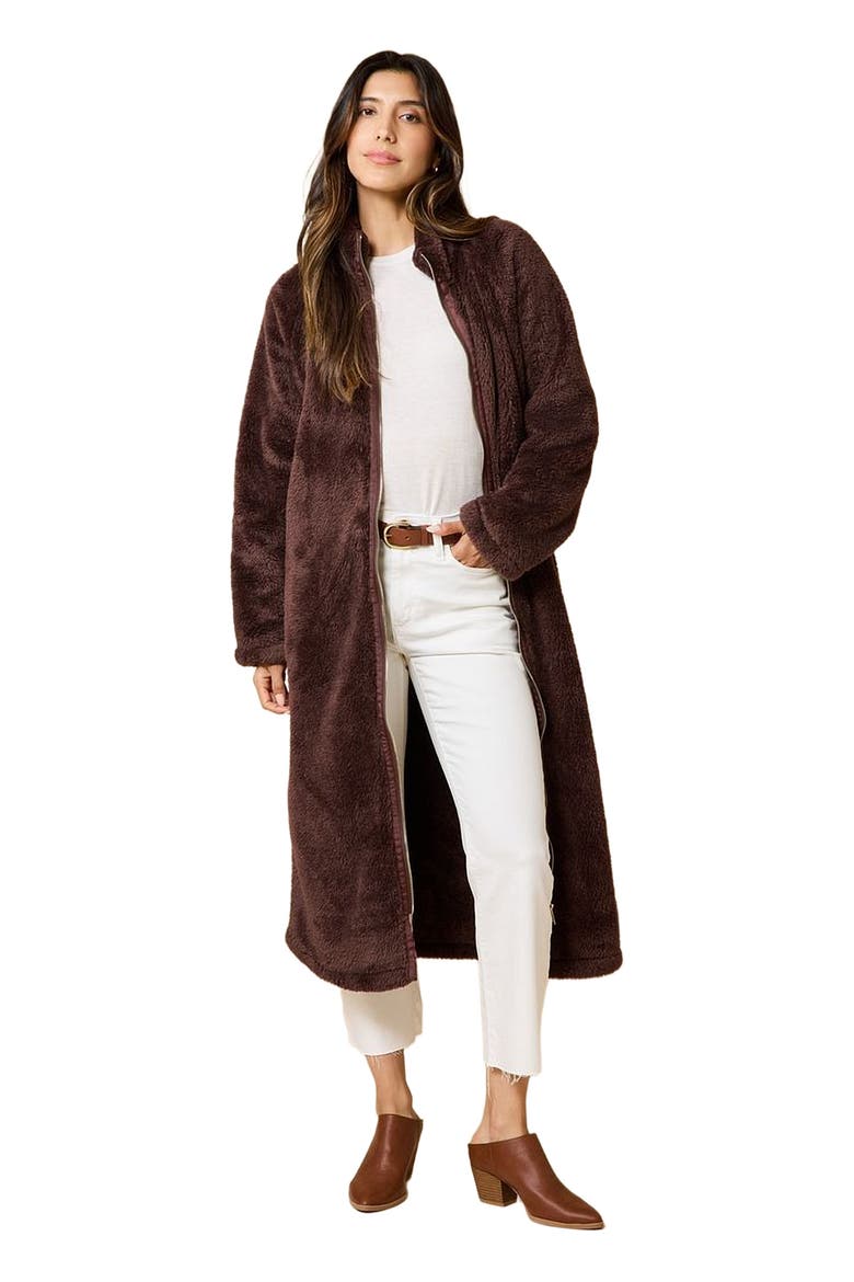 DreamPlush Zip Robe, Main, color, Espresso