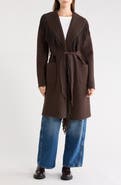 NVLT Fringe Shawl Collar Wrap Coat