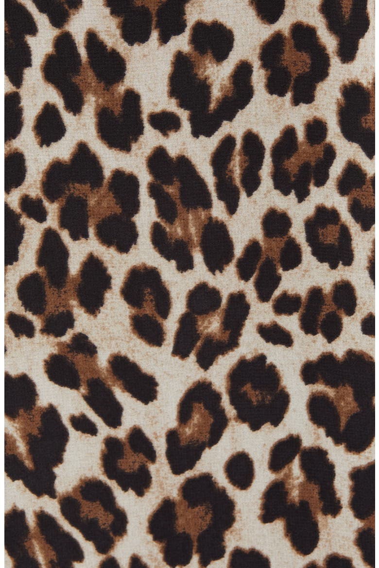 Leopard Print Tiered Sleeve Blouse, Alternate, color, RICH BLACK