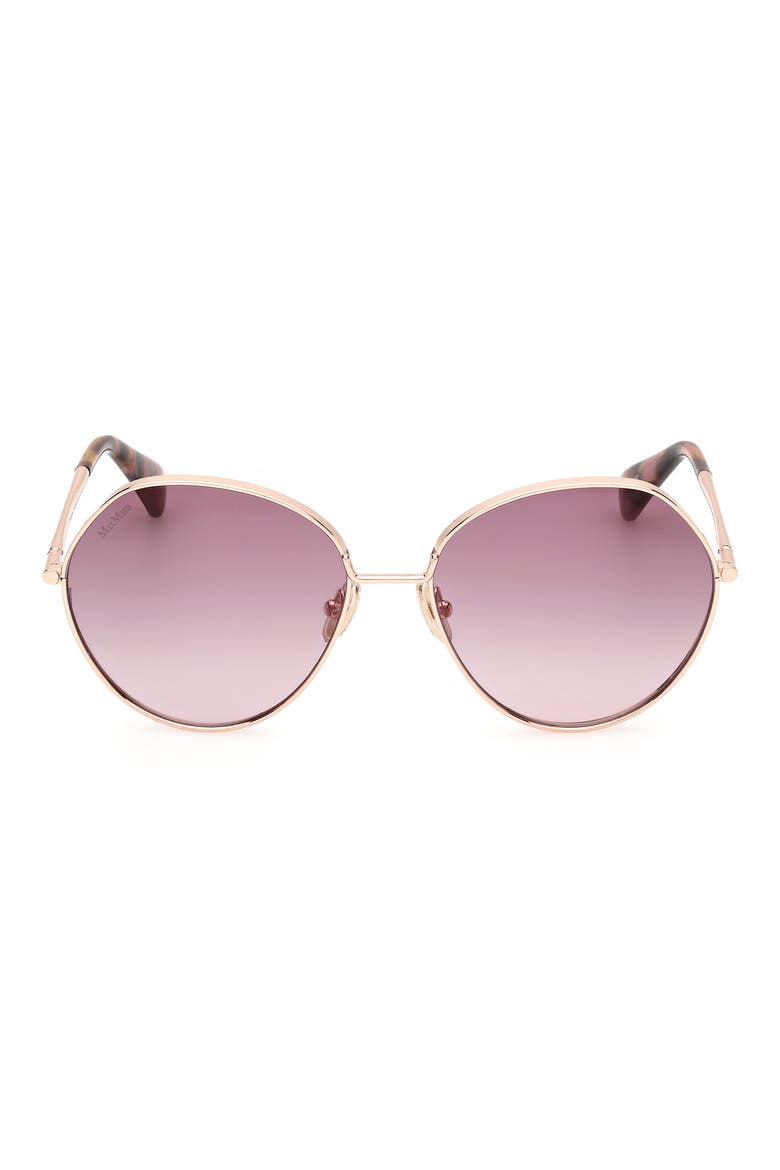 Menton 57mm Round Sunglasses, Main, color, SHINY ROSE GOLD / GRADIENT