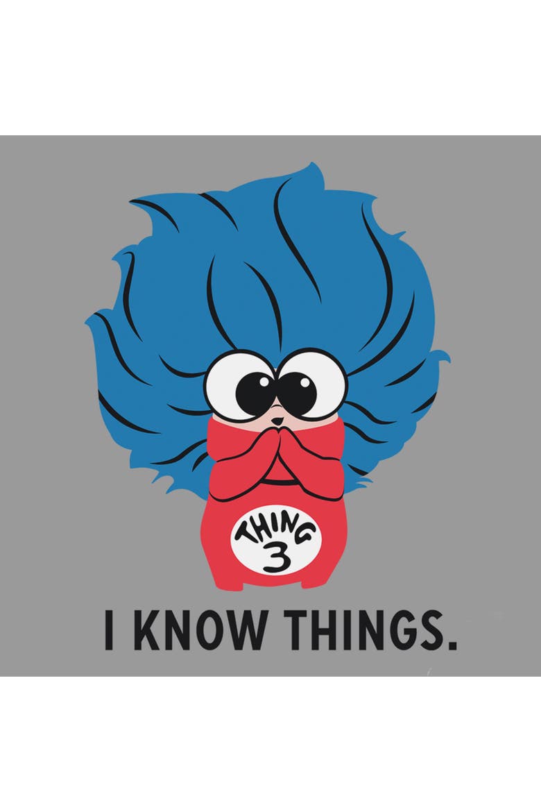 Junior's I Know 3 Things Sweatshirt, Alternate, color, Heather Gray