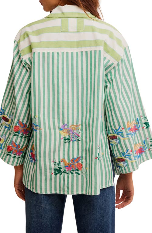 Free People The Bird Embroidered Button-up Shirt