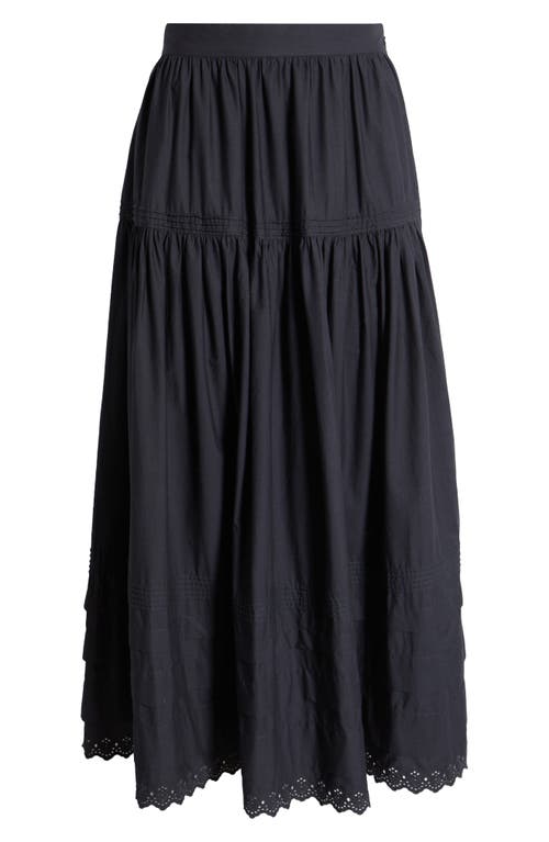 DOEN DÔEN SEBASTIANE TIERED ORGANIC COTTON POPLIN MAXI SKIRT