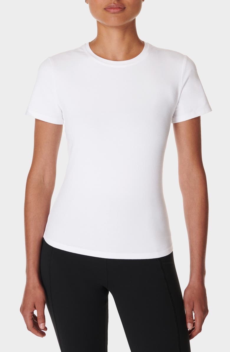 Sweaty Betty Essential Sculpt Crewneck T-Shirt, Main, color, White