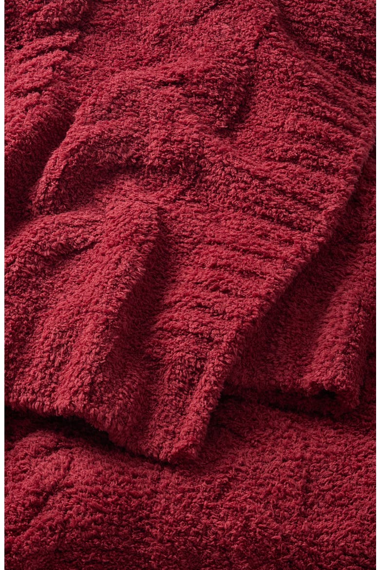 Feather Cable Knit Throw Blanket, Alternate, color, RED AUTUMN
