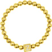 Adornia Crystal Initial Stretch Bracelet