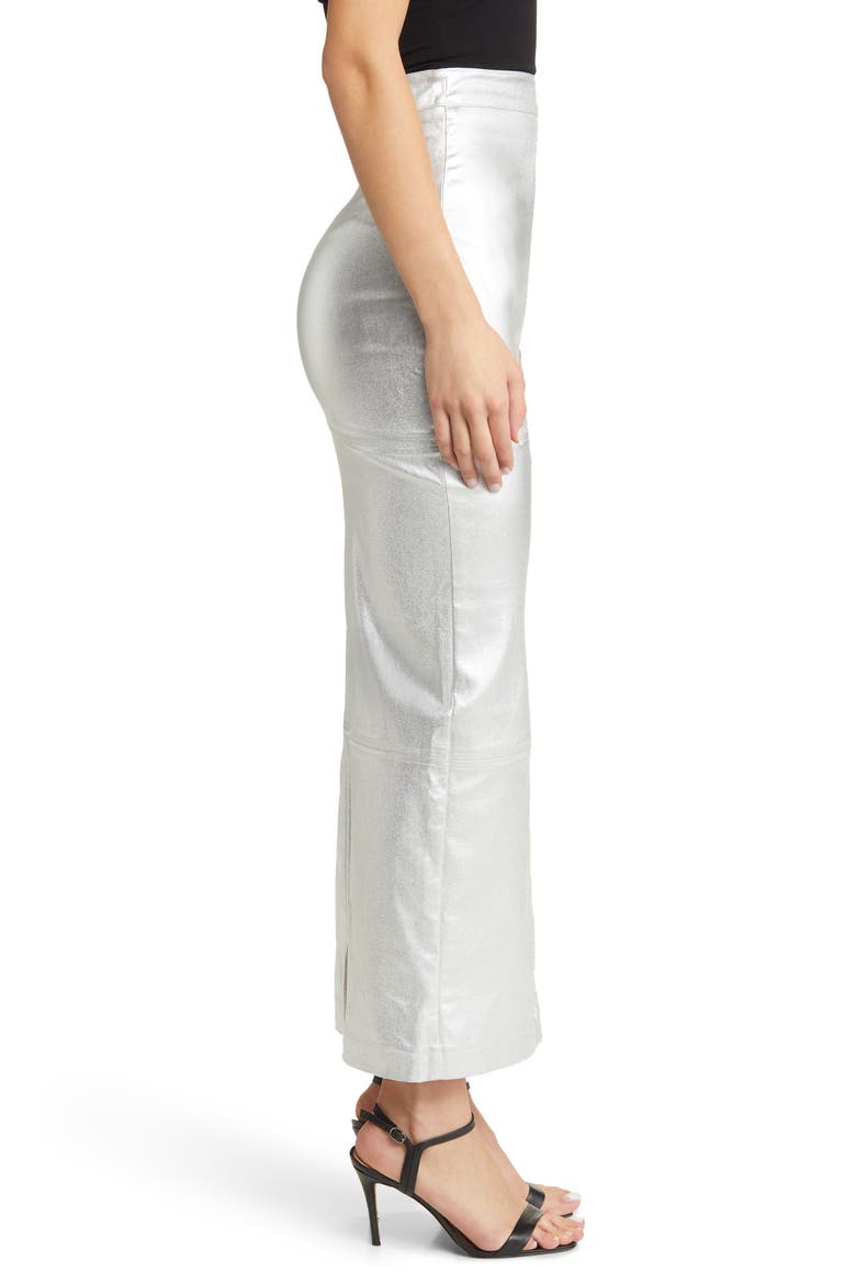 Iggy Metallic Maxi Skirt, Alternate, color, SILVER