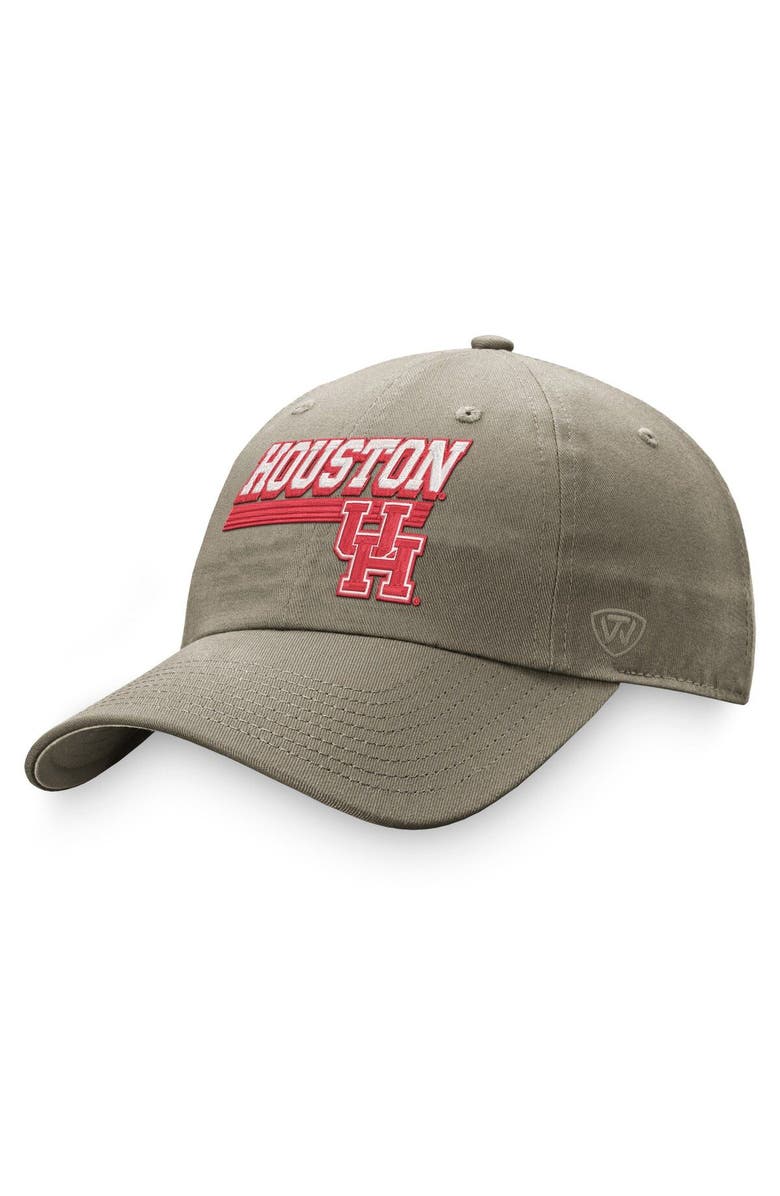 TOP OF THE WORLD Men's Top of the World Khaki Houston Cougars Slice Adjustable Hat, Main, color, Khaki