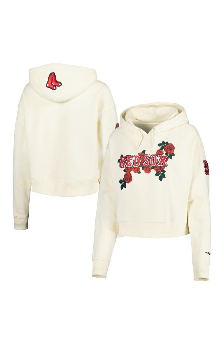 PRO STANDARD Women's Pro Standard Cream Boston Red Sox Roses Pullover Hoodie, Main, color, 