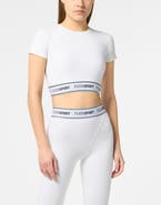 PLEIN SPORT Fleece Cropped T-Shirt Women