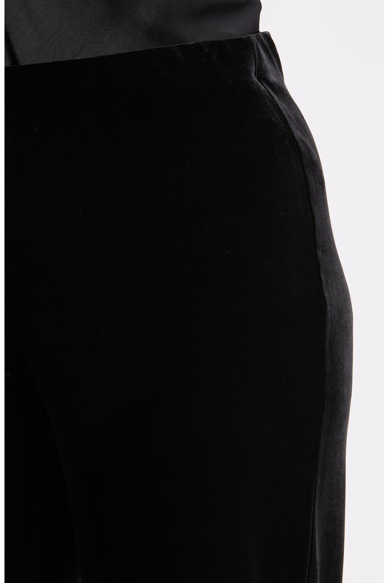 Pull-On Wide Leg Stretch Velvet Pants, Alternate, color, ANNE BLACK