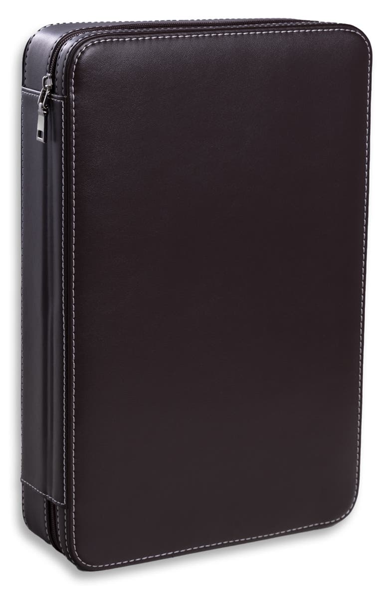 Bey-Berk Leather Watch & Glasses Case, Main, color, Brown