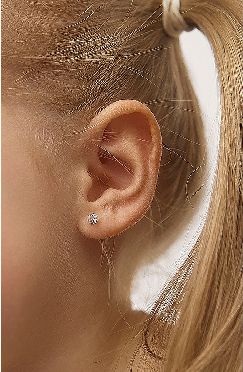 In Season Jewelry 14k Classic Prong Solitaire Earrings, Alternate, color, April