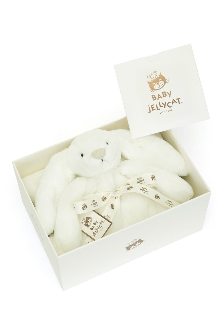 Bashful Luxe Bunny Luna Blankie, Alternate, color, WHITE
