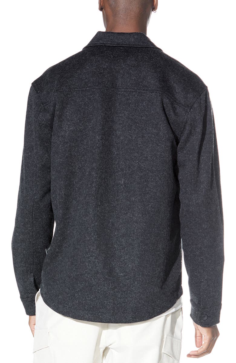 Civil Society Relaxed Fit Knit Shirt Jacket, Alternate, color, Heather Black