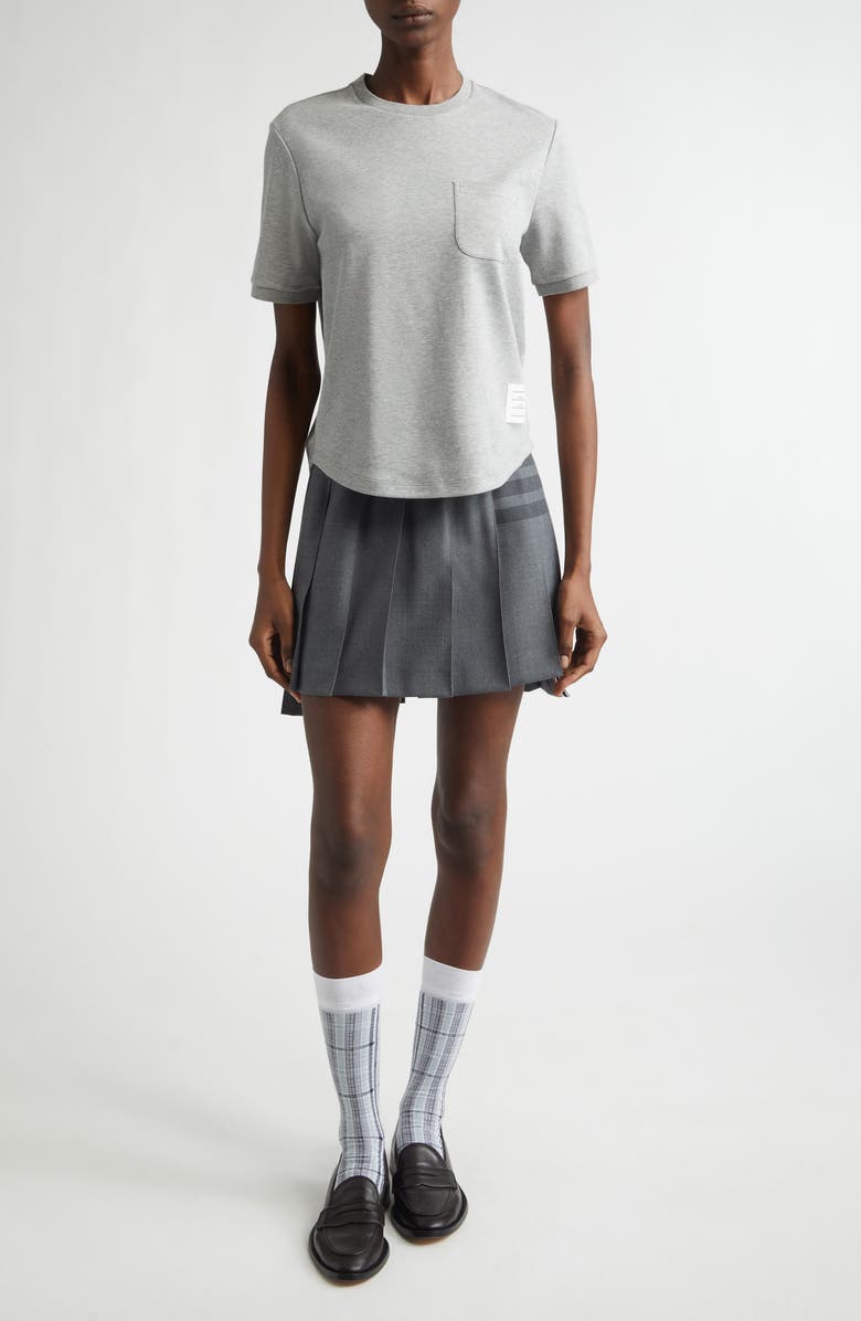 Thom Browne Milano Cotton Pocket T-Shirt, Alternate, color, Light Grey