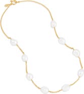 Dower & Hall White Baroque Pearl Chain Necklace